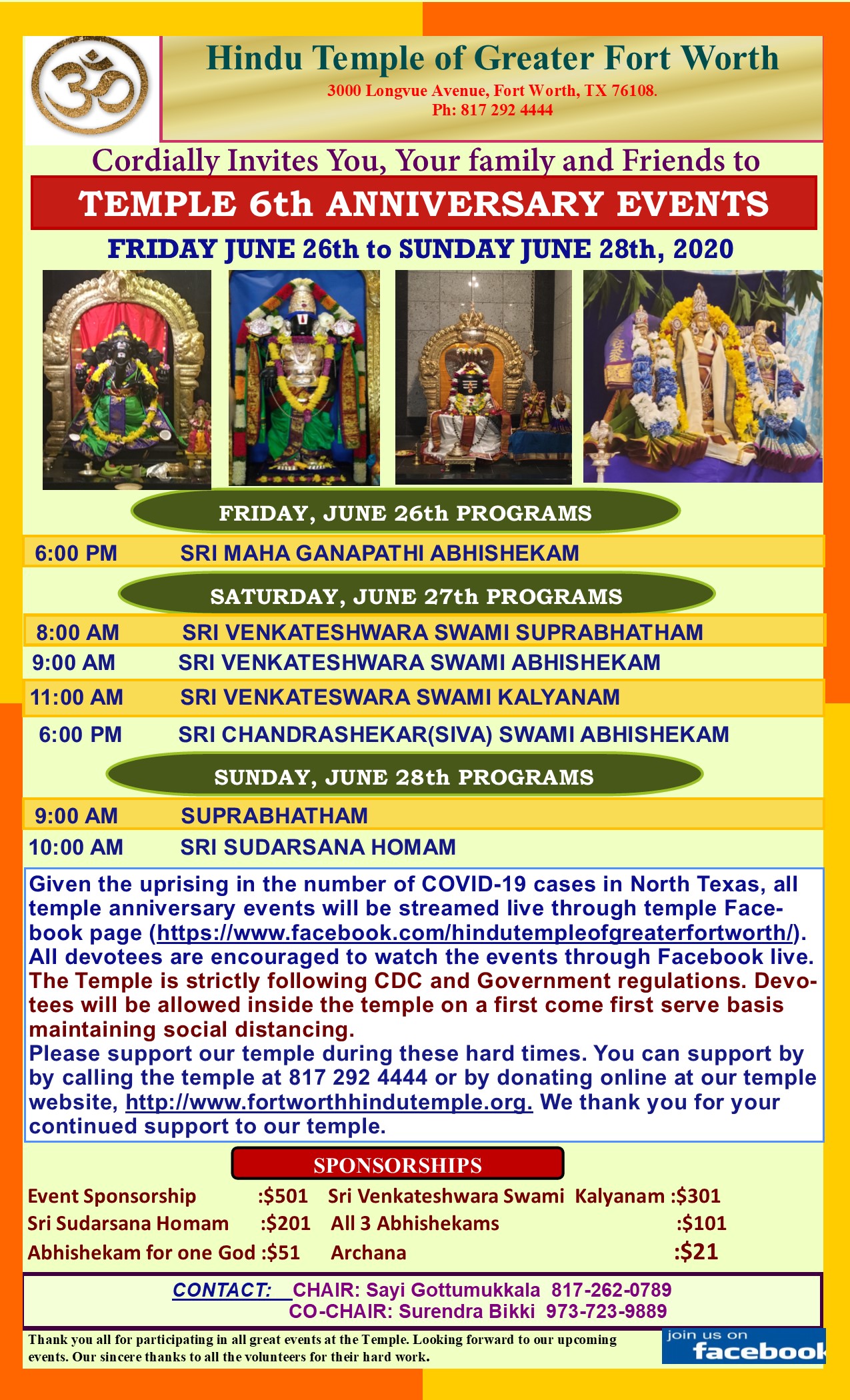 Temple Anniversary update Temple Anniversary update