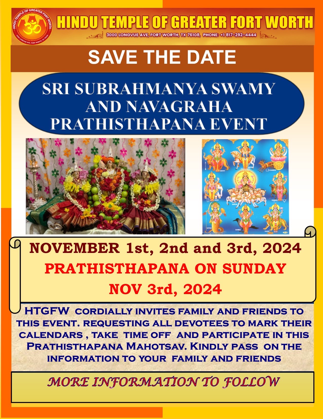 Sri Subrahmanya Swamy & Navagraha Prathishta