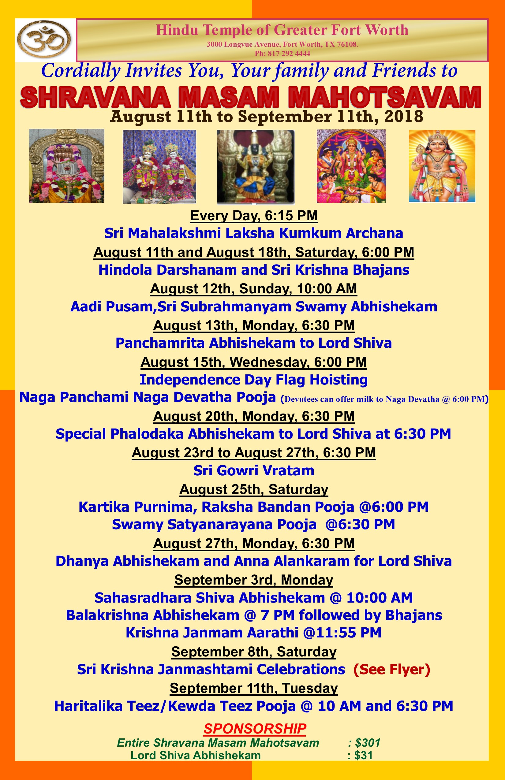 Shravana Masam Celebrations
